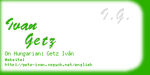 ivan getz business card